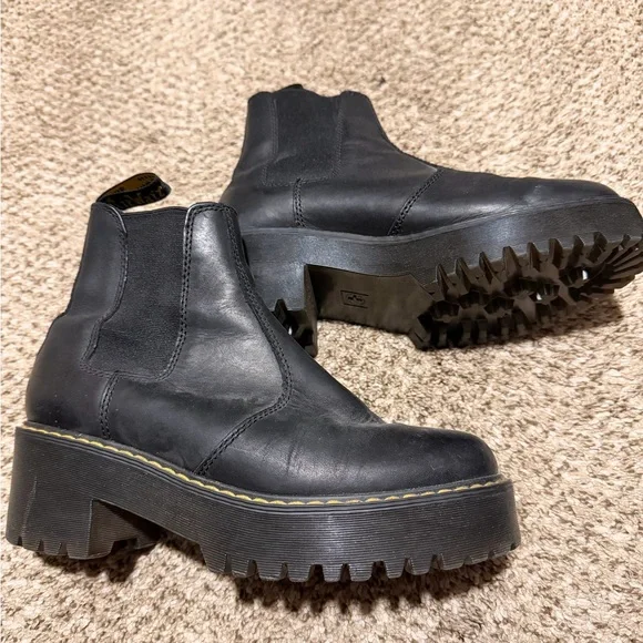 dr. marten Leather Platform Chelsea Boots - Picture 1 of 4